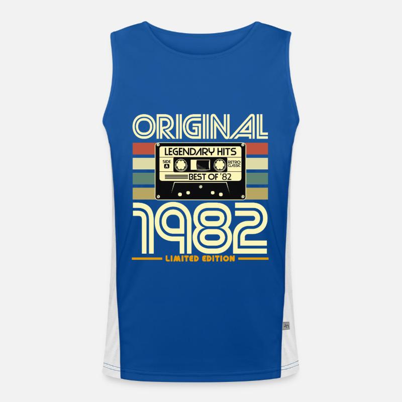 Originale limitierte Retro-Kassette von 1982 Funktionelles Kontrast-Tank Top für Männer 