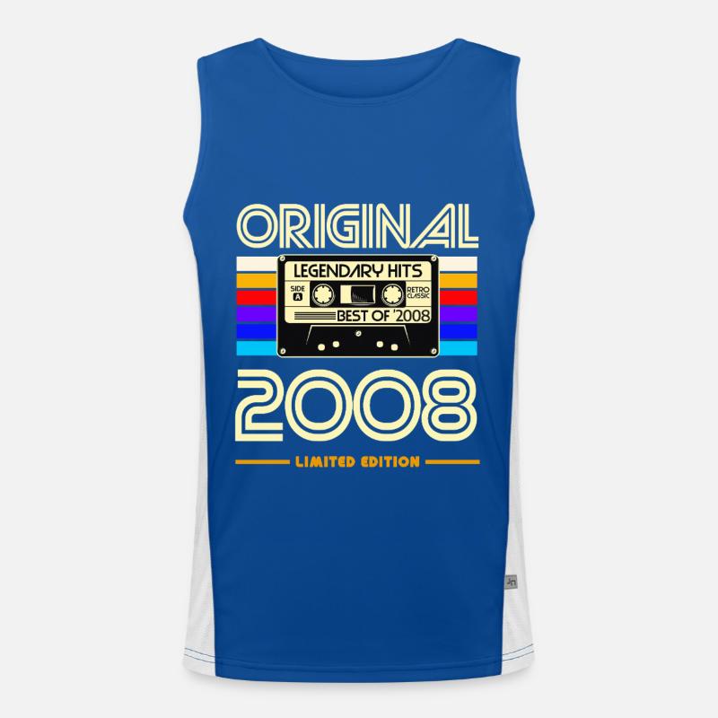 Original 2008 Limited Cassette Artwork Funktionelles Kontrast-Tank Top für Männer 