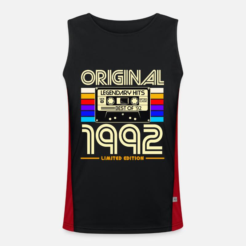 Original 1992 Legend Hits - Men's Functional Contrast Tank Top  - black/red