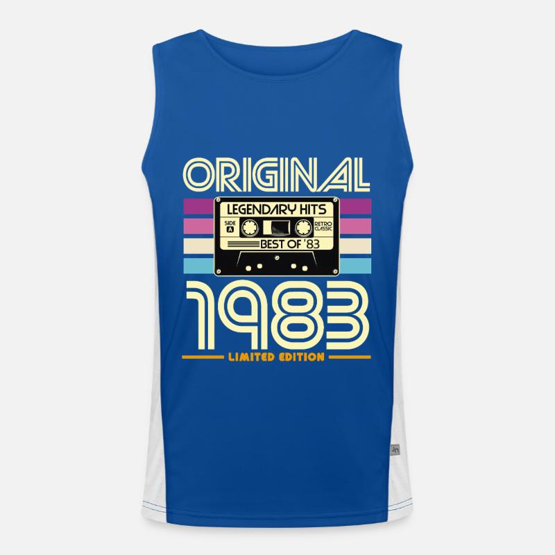 Retro Cassette 1983 Legend Men's Functional Contrast Tank Top 