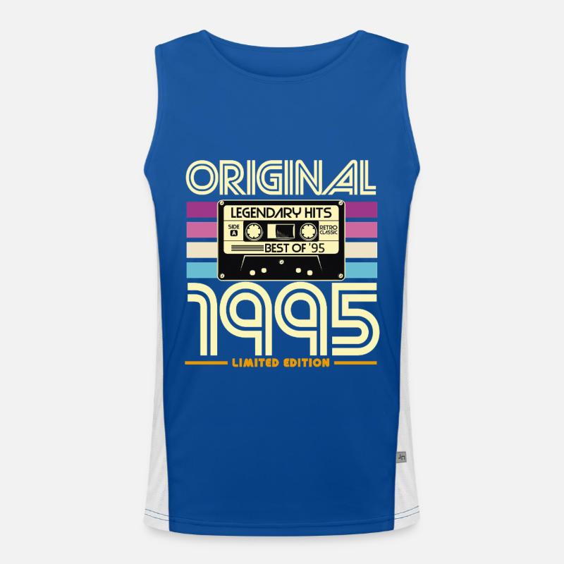 Originalausgabe 1995 Kassette Retro Funktionelles Kontrast-Tank Top für Männer 