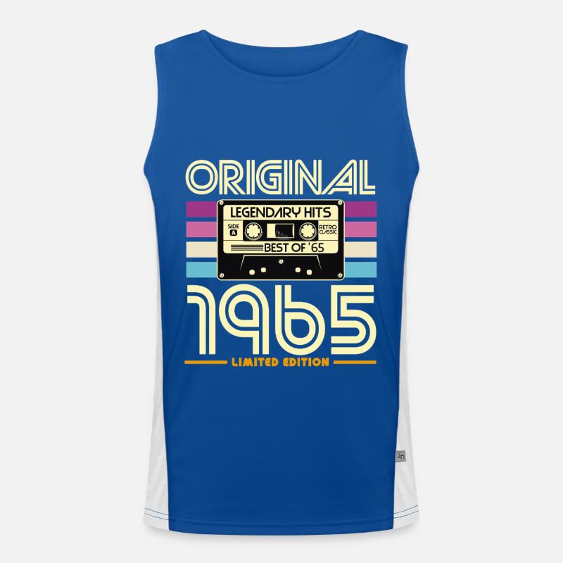 Originale limitierte Retro-Kassette von 1965 Funktionelles Kontrast-Tank Top für Männer 
