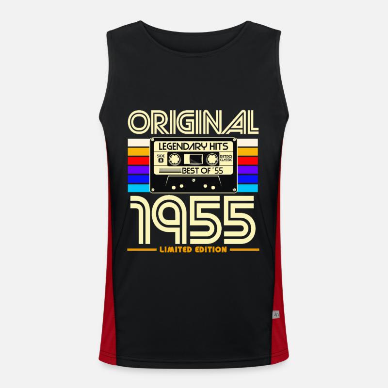 Original 1955 Retro Hits - Men's Functional Contrast Tank Top - black/red