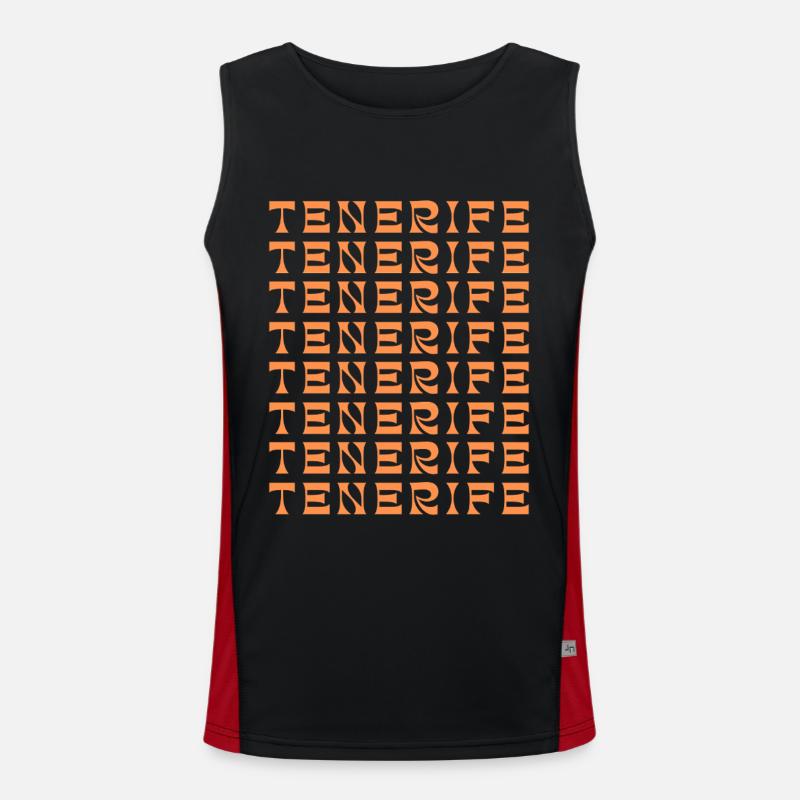 Tenerife Grid Pattern - Men's Functional Contrast Tank Top - black/red