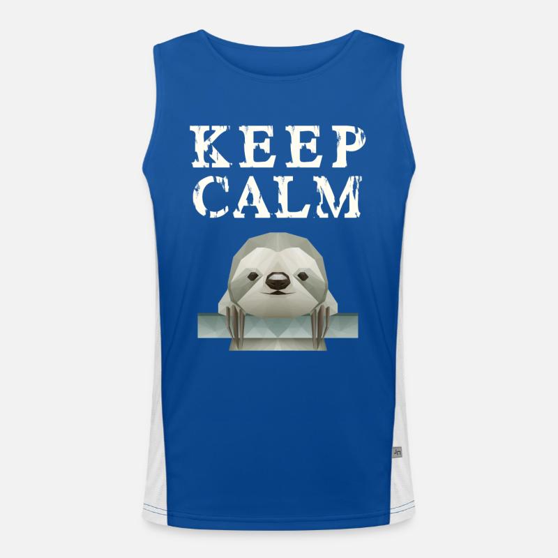 Keep Calm Sloth Men's Functional Contrast Tank Top 