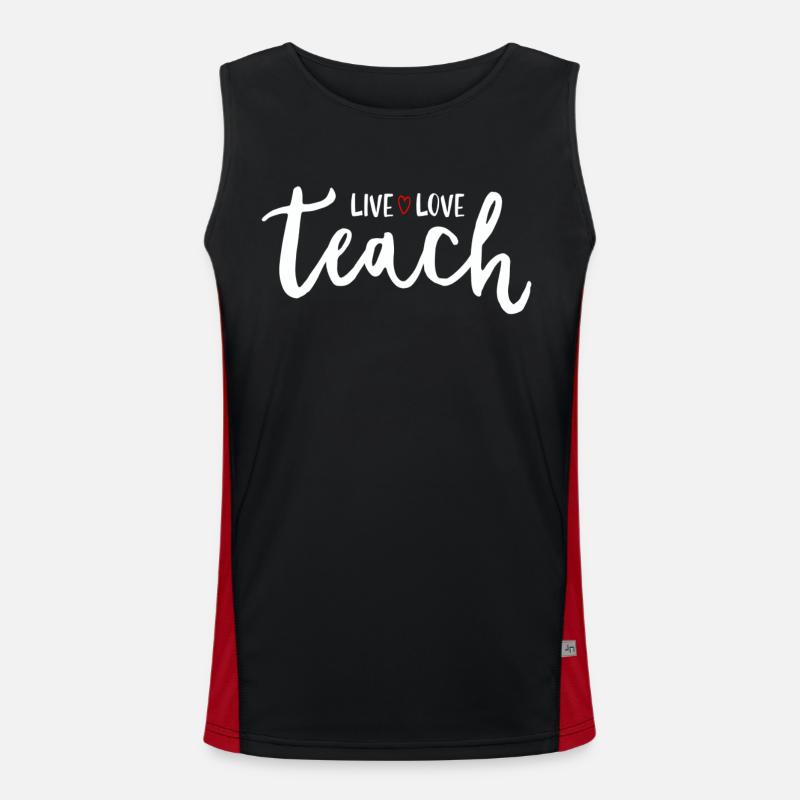 Lehrer Geschenk Bildung Schule Sprüche Lehramt Funktionelles Kontrast-Tank Top für Männer 
