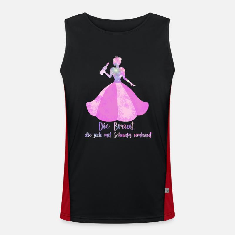 Die Braut Die Sich Mit Schnaps Umhaut Funktionelles Kontrast-Tank Top für Männer 