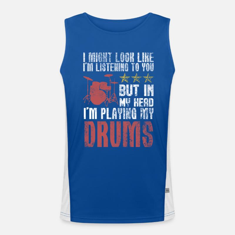 Drummer Drums Musicians Men's Functional Contrast Tank Top 