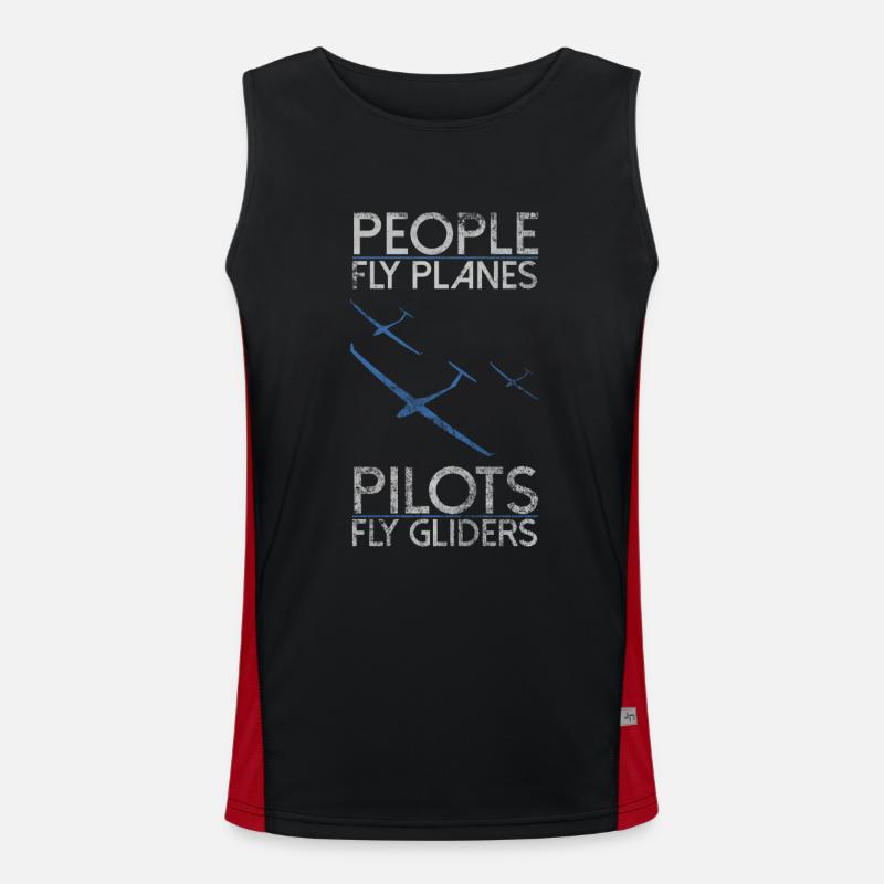 Gliding pilot - Men's Functional Contrast Tank Top  - black/red