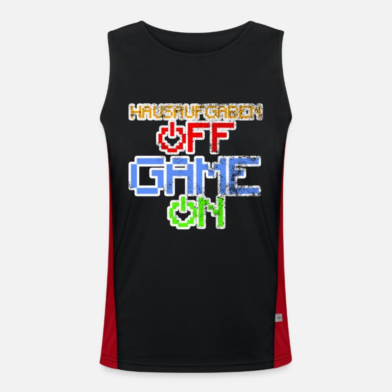 Homework Off Game On Gambling Men's Functional Contrast Tank Top 