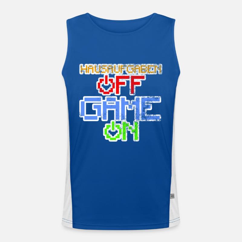 Homework Off Game On Gambling Men's Functional Contrast Tank Top 