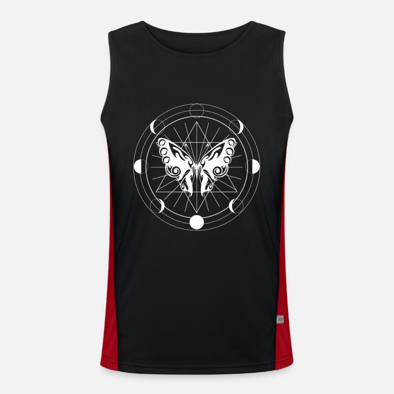 Blackcraft moon phase moth - Men's Functional Contrast Tank Top  - black/red