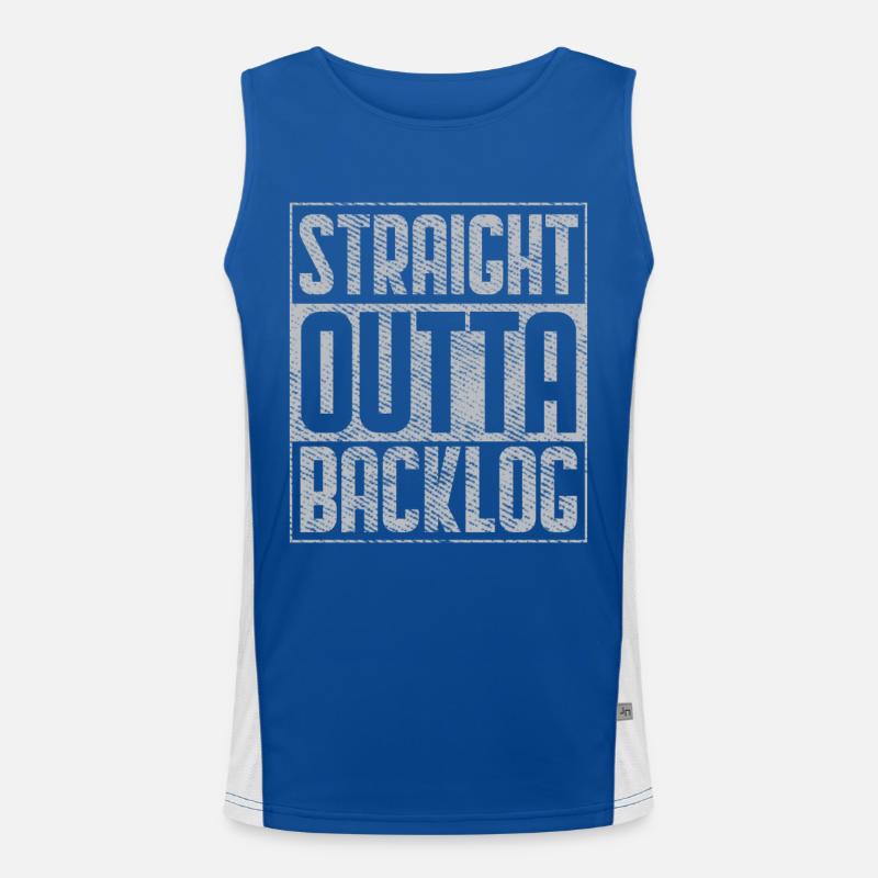 Straight Outta Backlog Software Coding Geek Men's Functional Contrast Tank Top 