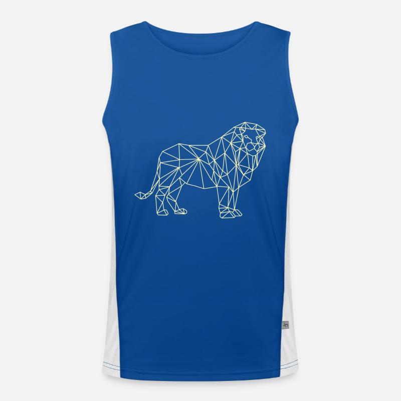 Lion polygon Geometric nature nature Men's Functional Contrast Tank Top 