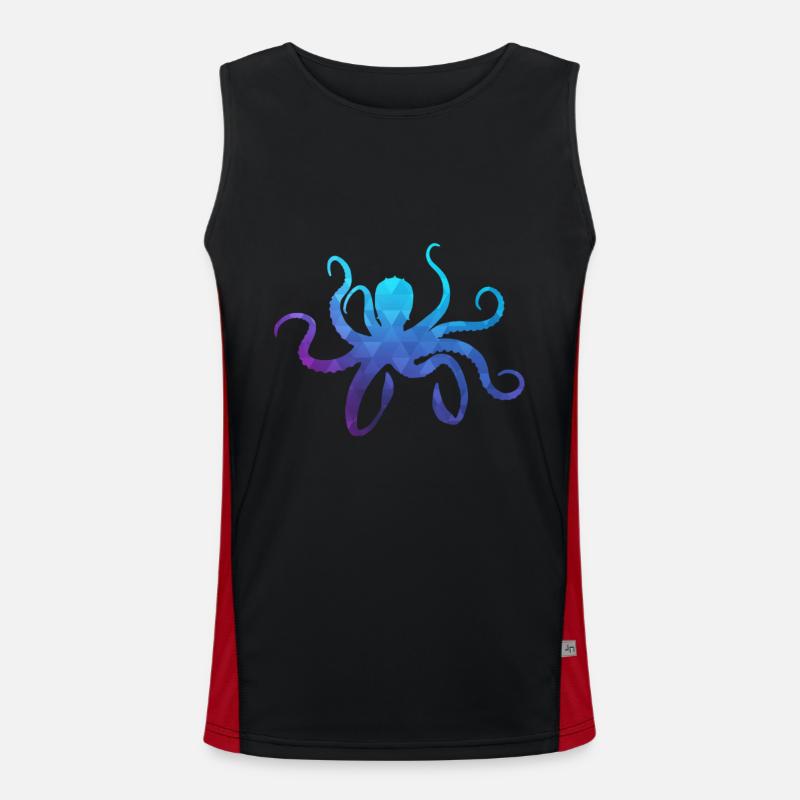 Octopus Octopus Polygon Geometric Art Nature Men's Functional Contrast Tank Top 