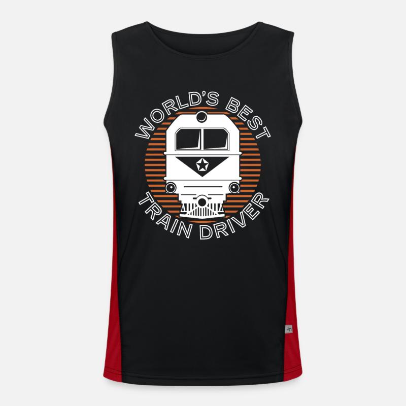 Lokführer Funktionelles Kontrast-Tank Top für Männer 