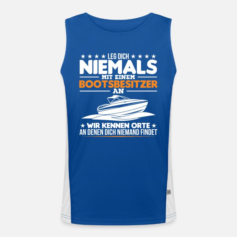 Bootsbesitzer Meer Boot Geschenk Funktionelles Kontrast-Tank Top für Männer 