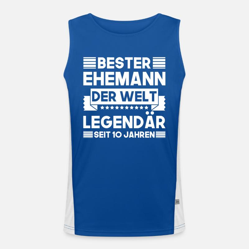 Rosenhochzeit 10. Hochzeitstag Ehemann Geschenk Funktionelles Kontrast-Tank Top für Männer 