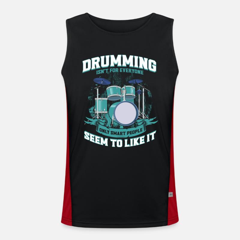 Percussion Drummer Schlagzeug Geschenk Funktionelles Kontrast-Tank Top für Männer 