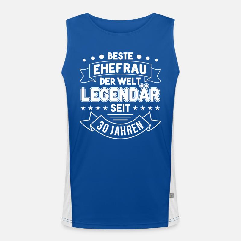 30 Jahre Ehe Ehefrau Perlenhochzeit Geschenk Funktionelles Kontrast-Tank Top für Männer 