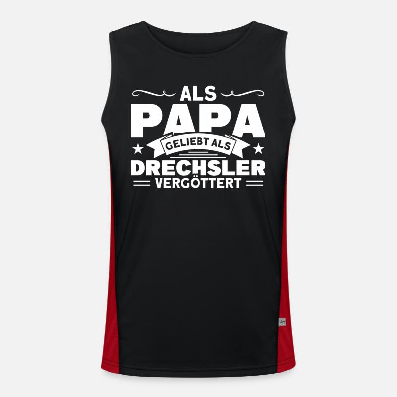 Drechsler Drechseln Holzwerker Geschenk Funktionelles Kontrast-Tank Top für Männer 