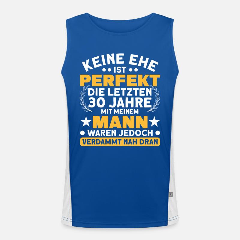 Perlenhochzeit 30. Hochzeitstag Ehepaar Funktionelles Kontrast-Tank Top für Männer 