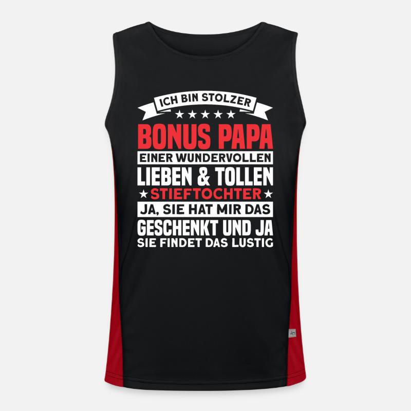 Stiefpapa Stieftochter Stiefvater Geschenk Funktionelles Kontrast-Tank Top für Männer 