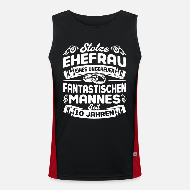 10. Hochzeitstag Rosenhochzeit Ehepaar Geschenk Funktionelles Kontrast-Tank Top für Männer 