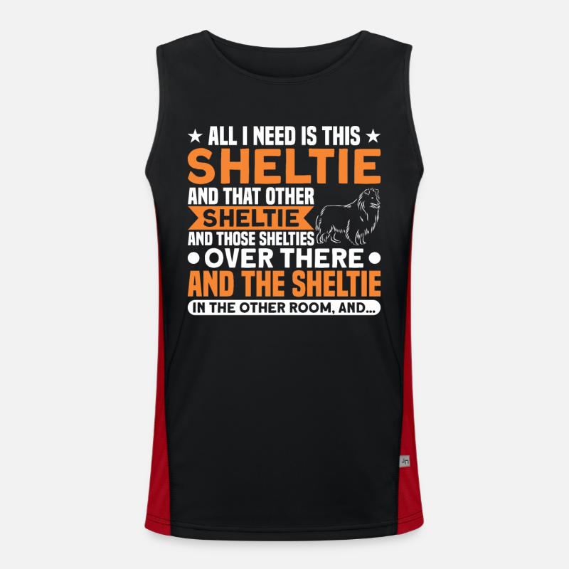 Hundehalter Shetland Sheepdog Sheltie Geschenk Funktionelles Kontrast-Tank Top für Männer 