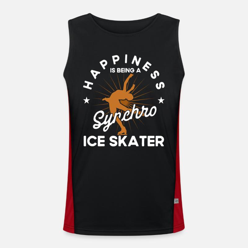 Synchro Gruppe Eiskunstläufer Schlittschuhlaufen Funktionelles Kontrast-Tank Top für Männer 