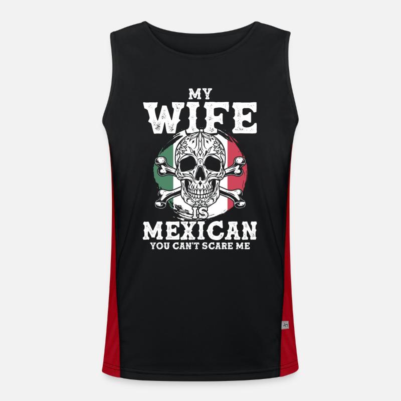 Fier mexicain Drapeau mexicain mexicain Débardeur respirant contrasté Homme 