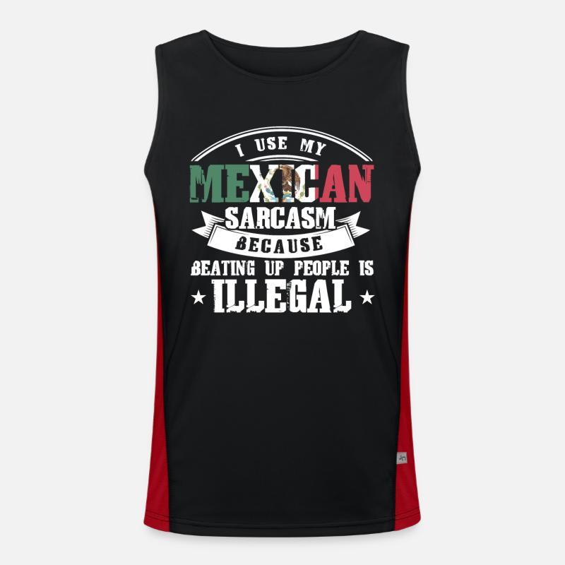 Fier mexicain Drapeau mexicain mexicain Débardeur respirant contrasté Homme 