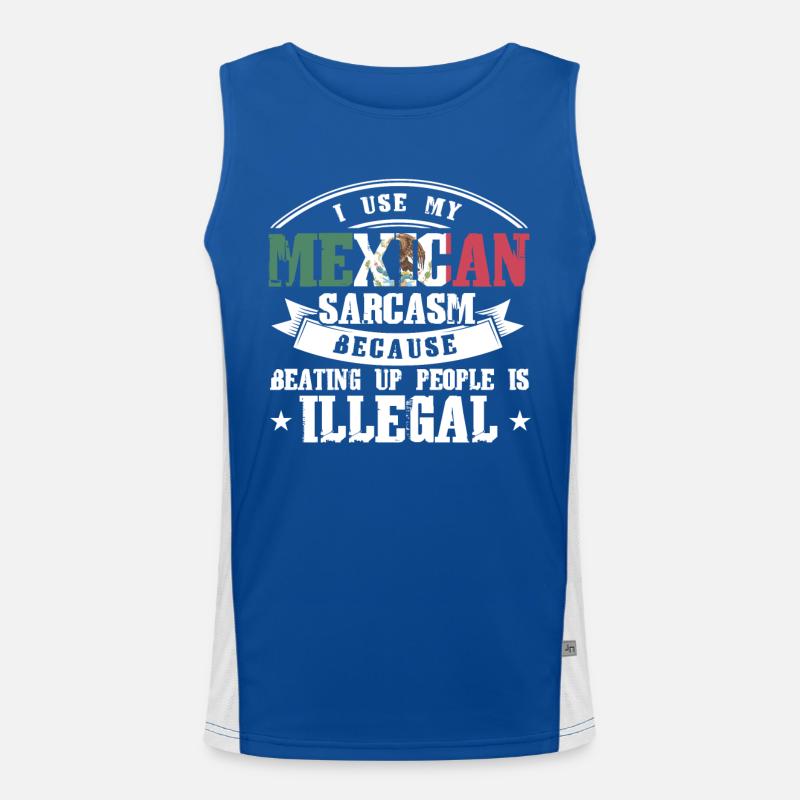 Fier mexicain Drapeau mexicain mexicain Débardeur respirant contrasté Homme 