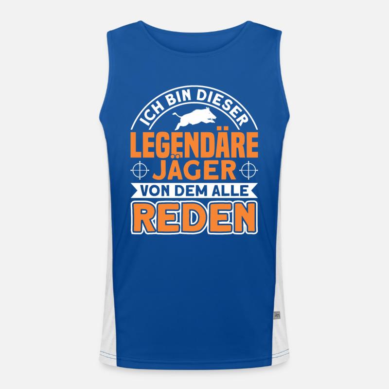 Jäger Jagd Jagen Geschenk Funktionelles Kontrast-Tank Top für Männer 