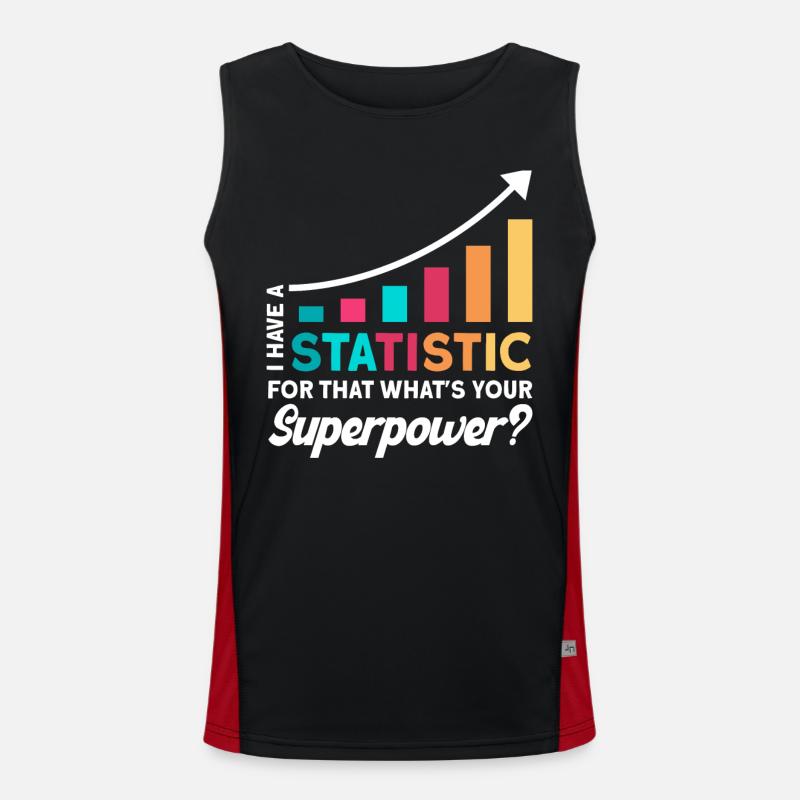 Statistics Analyst Statistician Gift Men's Functional Contrast Tank Top 