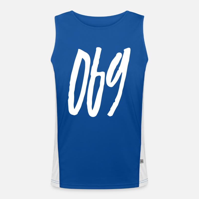 069 Area code Frankfurt am Main Men's Functional Contrast Tank Top 