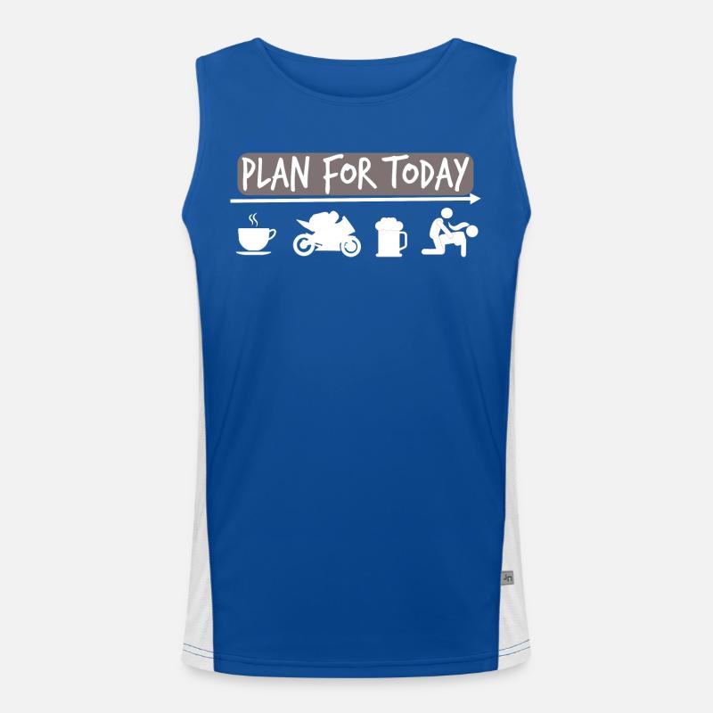 Plan for Today - Motorrad Biker Motorradfahrer Funktionelles Kontrast-Tank Top für Männer 