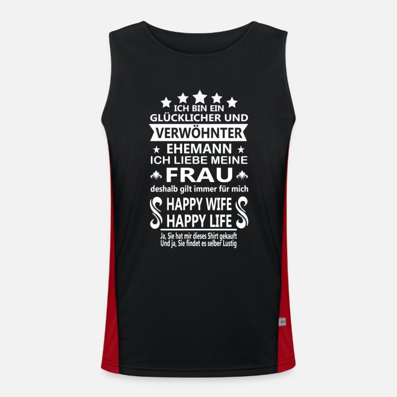Verwöhnter Ehemann Glücklicher Wunderbarer Mann Funktionelles Kontrast-Tank Top für Männer 