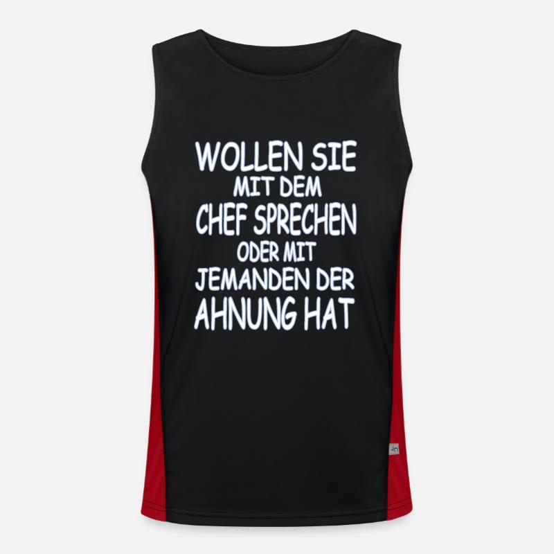 Wollen Sie Mit Dem Chef Sprechen Mitarbeiter Funktionelles Kontrast-Tank Top für Männer 