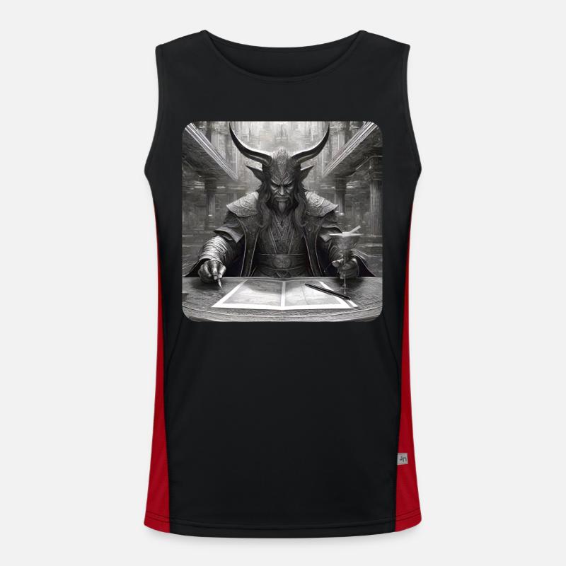 Evil Devil - Men's Functional Contrast Tank Top  - black/red