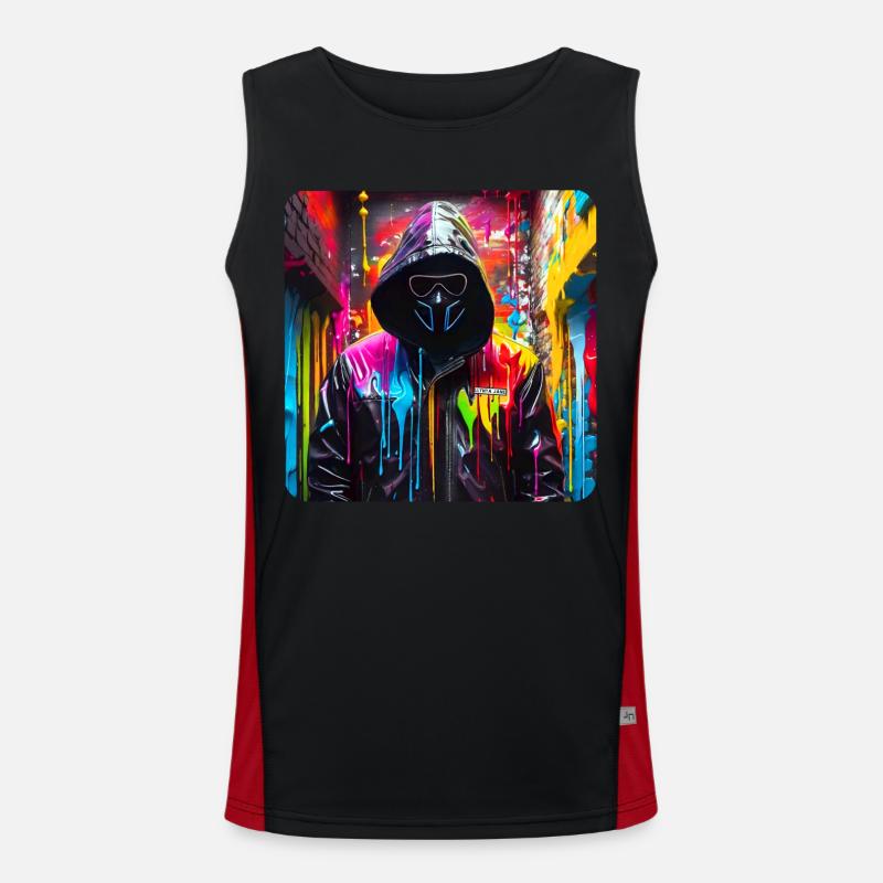 Cyberpunk Anonymous Funktionelles Kontrast-Tank Top für Männer 