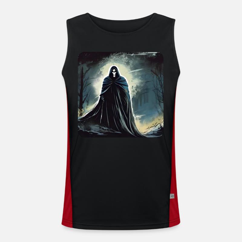 Evil Creepy Ghost Men's Functional Contrast Tank Top 