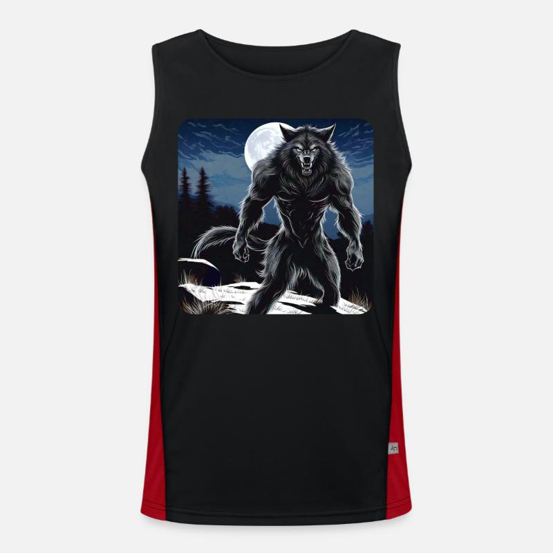 Unheimlicher Werwolf Funktionelles Kontrast-Tank Top für Männer 