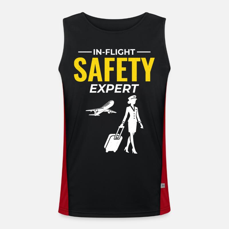 Flight Attendant Aviation Cabin Crew Air Hostess Men's Functional Contrast Tank Top 