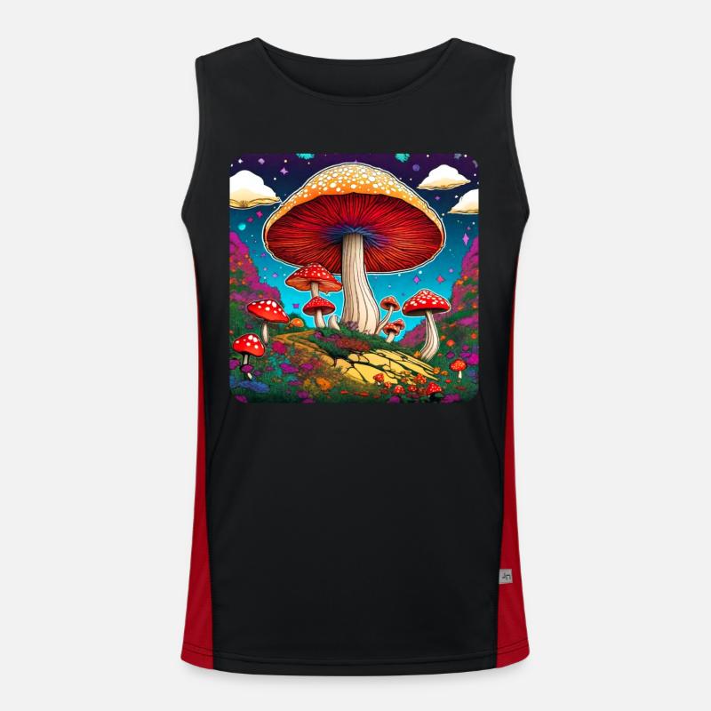 Cool toadstools - Men's Functional Contrast Tank Top  - black/red