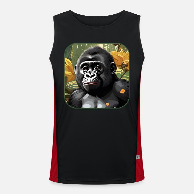 Cute Baby Gorilla Men's Functional Contrast Tank Top 