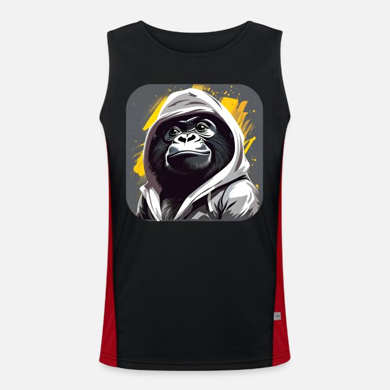Gorille cool avec sweat à capuche Débardeur respirant contrasté Homme 