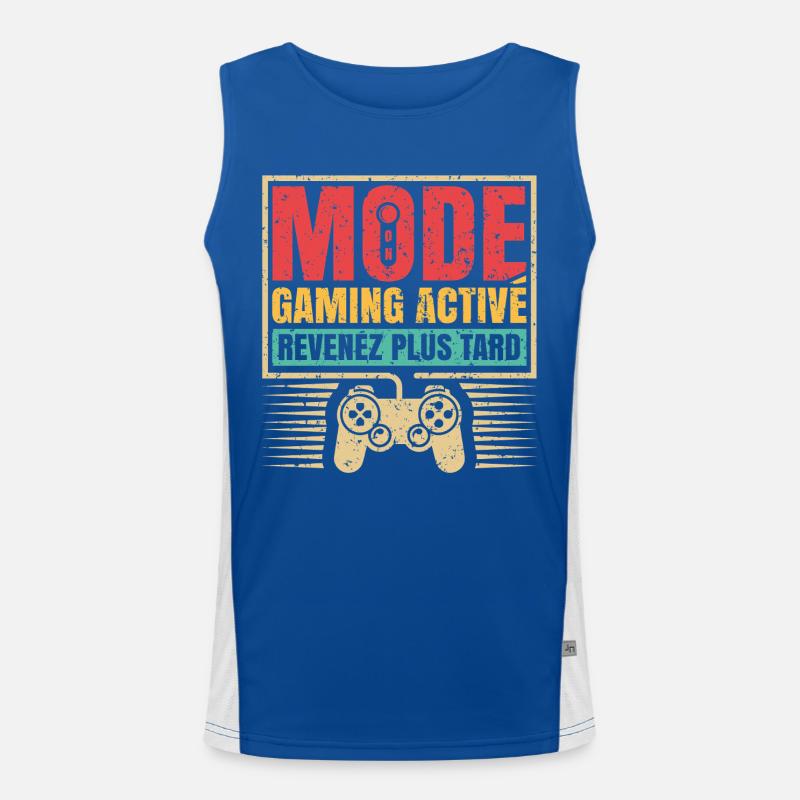 Gaming Mode Enabled Come Back Later Gamer Humor Men's Functional Contrast Tank Top 