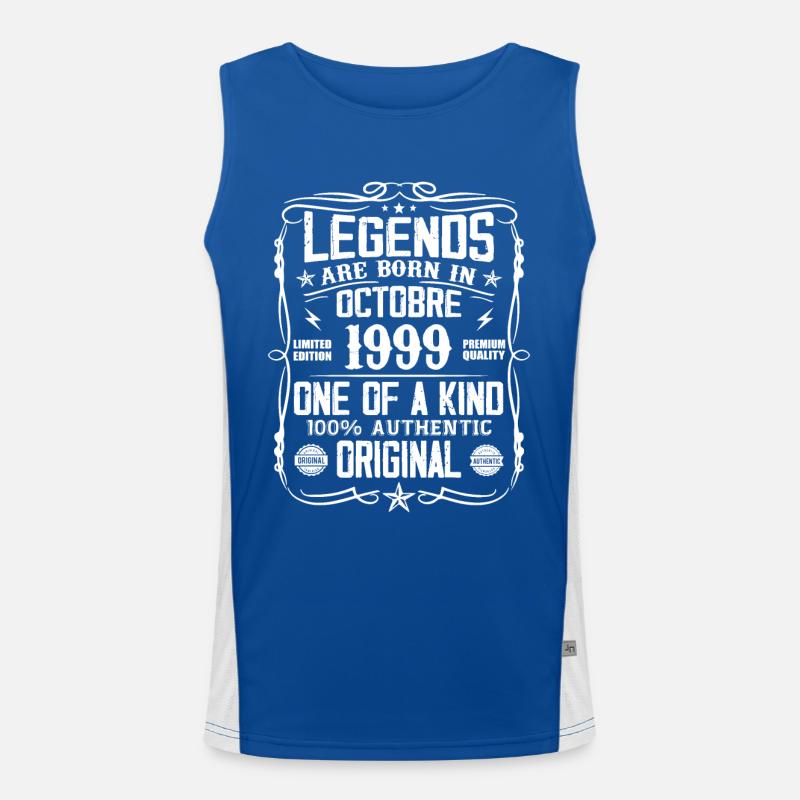 October 1999 Legends were born in October 1999 Men's Functional Contrast Tank Top 
