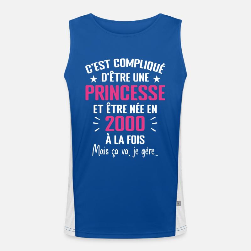 Princesse Née en 2000 - Cadeau D'anniversaire 2000 Débardeur respirant contrasté Homme 